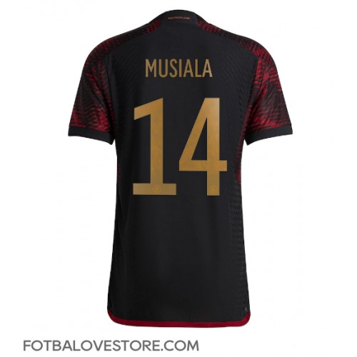 Německo Jamal Musiala #14 Venkovní Dres MS 2022 Krátkým Rukávem